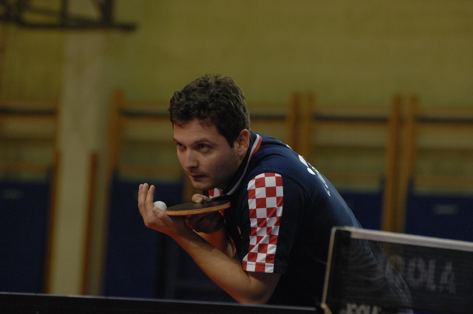 23.11.2010. Sportska dvorana, Krapina - Europska stolnoteniska liga. Hrvatska reprezentacija pobijedila je Madjarsku reprezentaciju ukupnim rezultatom 3:1. Ivan Juzbasic. Photo: Matija Topolovec/PIXSELL