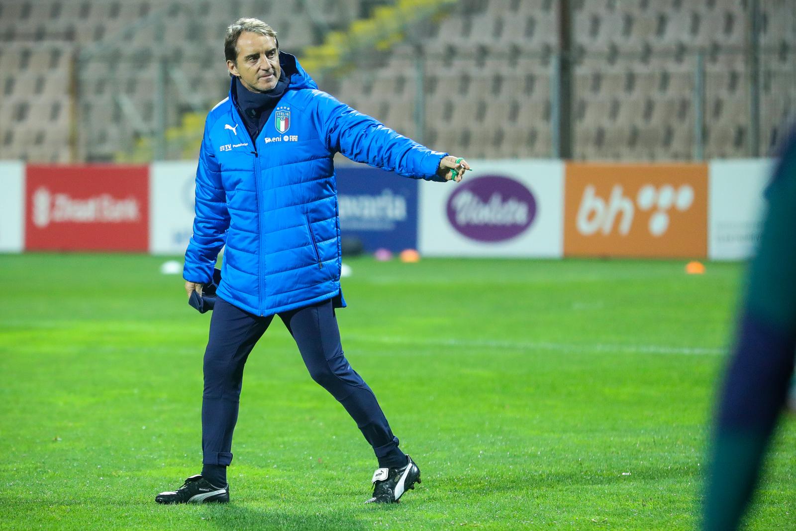 14.11.2019., Zenica, Bosna i Hercegovina - Trening nogometne reprezentacije Italije uoci kvalifikacijske utakmice za Euro 2020. protiv Bosne i Hercegovine. Izbornik Roberto MancinirPhoto: Armin Durgut/PIXSELL