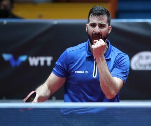 16.06.2022., Zagreb - Dom sportova, dvorana 2. Stolni tenis, WTT - Zagreb 2022, prvo kolo glavnog turnira - muski pojedinacno. Andrej Gacina - Ricardo Walther. Andrej Gacina.  Photo: Sanjin Strukic/PIXSELL