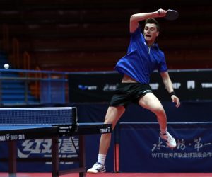 16.06.2022., Zagreb - Dom sportova, dvorana 2. Stolni tenis, WTT - Zagreb 2022, prvo kolo glavnog turnira - muski pojedinacno. Filip Zeljko - Chen CE Wang. Filip Zeljko.  Photo: Sanjin Strukic/PIXSELL