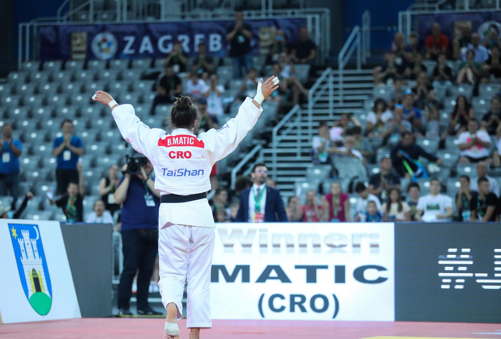 16.07.2022., Zagreb - JF World Judo Tour Zagreb Grand Prix 2022. Zene do 70 kg, borba za zlatnu medalju. Barbara Matic (Hrvatska) - Miriam Butkereit  (Njemacka). Barbara Matic  Photo: Zeljko Hladika/PIXSELL