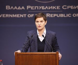 17, September, 2022, Belgrade - The Prime Minister of Serbia, Ana Brnabic, held an extraordinary press conference and expressed her gratitude to the citizens of Serbia who showed tolerance and understood the calls of the state, and said that she was proud that the day passed without major incidents. Ana Brnabic. Photo: Amir Hamzagic/ATAImages

17, septembar, 2022, Beograd - Predsednica Vlade Srbije Ana Brnabic  odrzala je vanrednu konferenciju za medije i tom prilikom izrazila zahvalnost gradjanima Srbije koji su pokazali toleranciju i razumeli pozive drzave, i kazala da je ponosna sto je dan prosao bez vecih incidenata. Photo: Amir Hamzagic/ATAImages Photo: Amir Hamzagic/ATAImages/PIXSELL