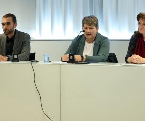 17.10.2022., Zagreb - Konferencija za medije Sindikata javnih sluzbi na temu Rezultati izjasnjavanja o ponudi Vlade RH za povecanje osnovice za place u javnim sluzbama. Matija Kroflin, Nada Lovric, Anica Prasnjak. Photo: Goran Stanzl/PIXSELL