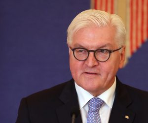 Obraćanja predsjednice Grabar-Kitarović i predsjednika Steinmeiera nakon bilateralnih razgovora 21.03.2019., Zagreb - Predsjednica Republike Hrvatske Kolinda Grabar-Kitarovic primila je predsjednika Saveze Republike Njemacke Franka-Waltera Steinmeiera. rPhoto: Goran Stanzl/PIXSELL