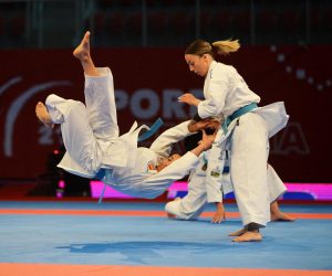 23.05.2021., Porec - Europsko prvenstvo u karateu, finalna natjecanja. Kategorija Femail team kata, karatistice Spanjolske."nPhoto: Sasa Miljevic / PIXSELL