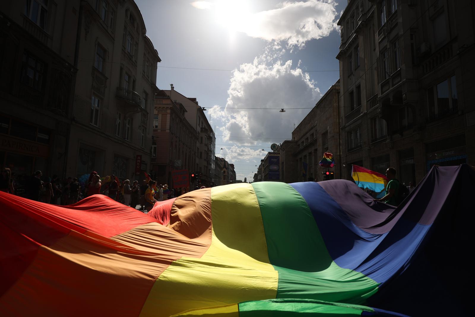 25.06.2022., Sarajevo, Bosna i Hercegovina - U Sarajevu je odrzana Povorka ponosa pod nazivom “Porodicno okupljanje”.
 Photo: Armin Durgut/PIXSELL