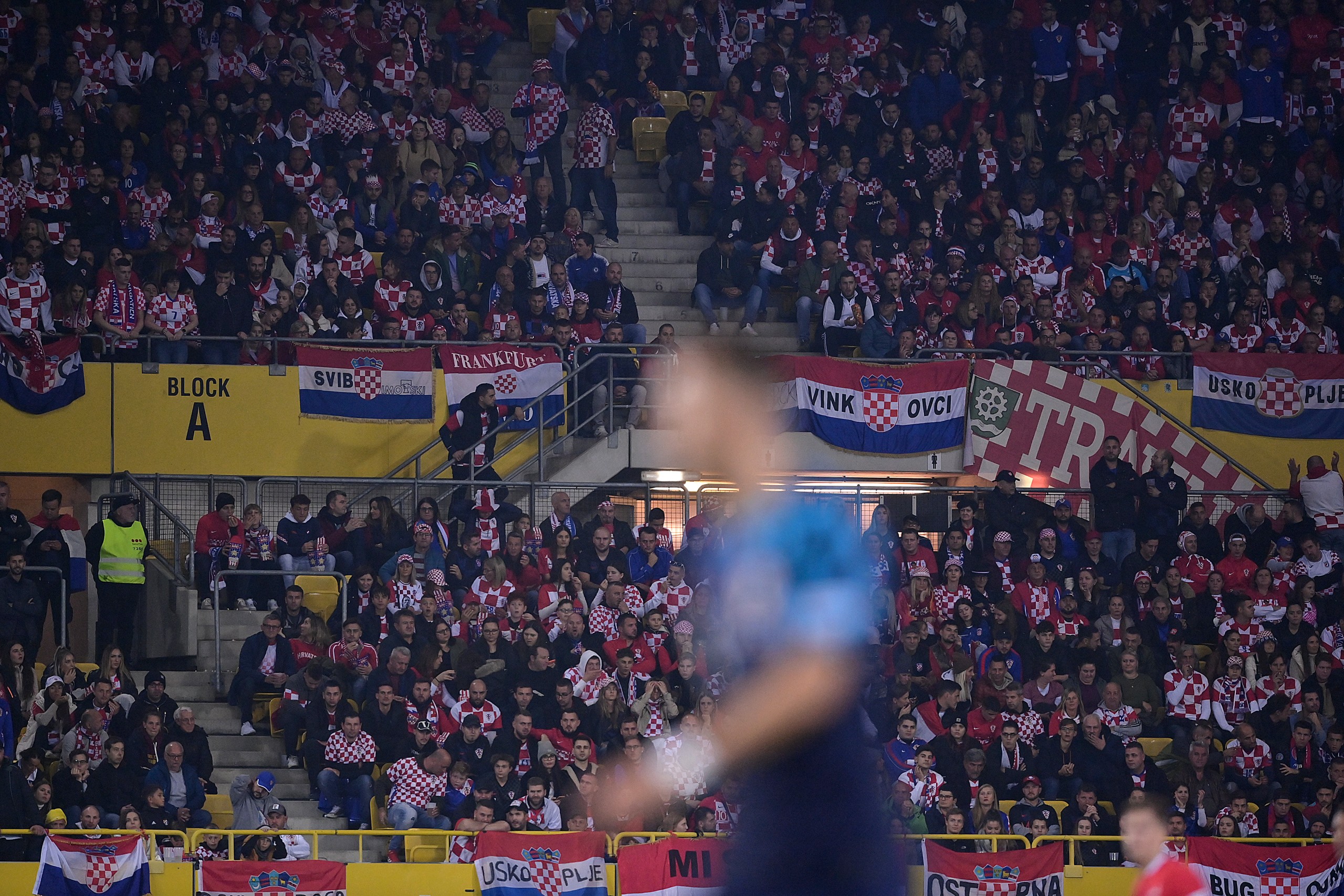 25.09.2022., stadion Ernst Happel, Bec, Austrija - UEFA Liga nacija, Liga A, skupina 1, 6. kolo, Austrija - Hrvatska. Navijaci.  Photo: Igor Soban/PIXSELL