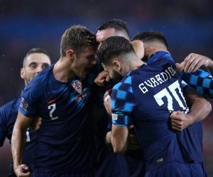 25.09.2022., stadion Ernst Happel, Bec, Austrija - UEFA Liga nacija, Liga A, skupina 1, 6. kolo, Austrija - Hrvatska. Dejan Lovren, Josko Gvardiol, Josip Stanisic.  Photo: Igor Soban/PIXSELL