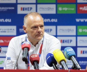 26.08.2022., Split - Konferencija za medije pred pocetak Europskog prvenstva u vaterpolu koje se odrzava u Spaladium Areni.
Milos Mracevic, Renato Zivkovic, Ivica Tucak
 Photo: Miroslav Lelas/PIXSELL