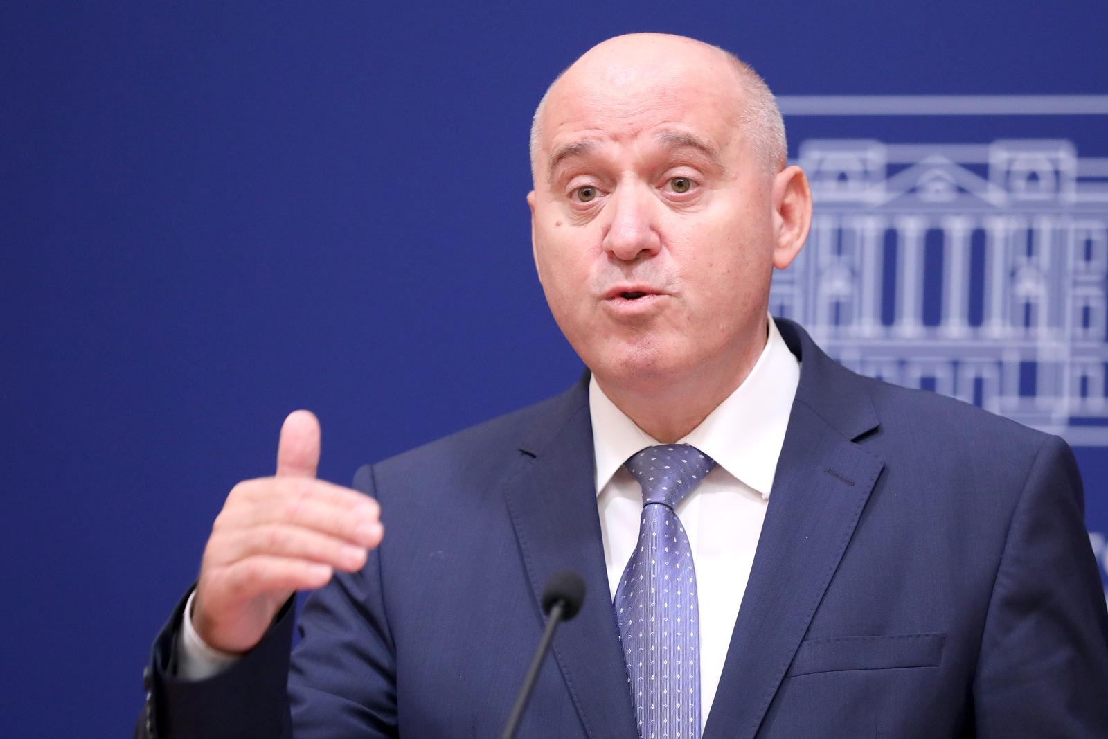 29.09.2022., Zagreb - Na konferenciji za medije kluba zastupnika HDZ-a odrzanoj u Saboru o temi "Oporbeno politiziranje o izmjenama Ustava i Ustavnog zakona o Ustavnom sudu" govorili su zastupnici Branko Bacic i Damir Habijan. 
 Photo: Patrik Macek/PIXSELL