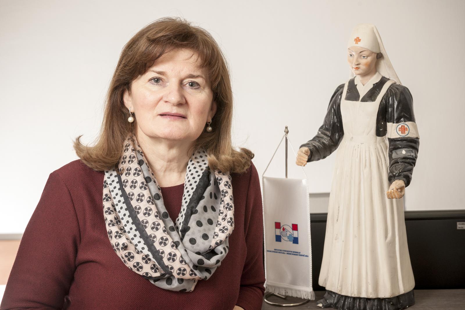 22.01.2021., Zagreb - Anica Prašnjak, predsjednica Glavnog vijeća Hrvatskog strukovnog sindikata medicinskih sestara-medicinskih tehničara."n"nPhoto: Tomislav Cuveljak/NFoto/PIXSELL