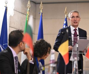 epa10297882 NATO Secretary General Jens Stoltenberg delivers an address during the NATO Cyber Defence Pledge Conference 2022 at the Farnesina Palace in Rome, Italy, 10 November 2022. The event, discussing NATO's effort to counter cyber threats and to ensure the NATO Cyber Defense Pledge, is co-hosted by Italy and the United States.  EPA/CLAUDIO PERI