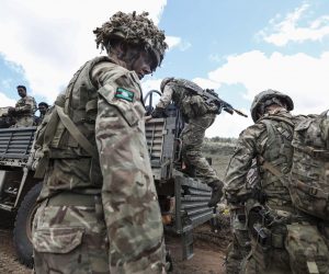 epa10305653 British soldiers under the British Army Training Unit Kenya (BATUK), in the field as they showcase a UK Battle Group training during Exercise Askari Storm, in Lolldaiga training area, Laikipia, Kenya, 14 November 2022. ASKARI STORM prepares British soldiers for combat operations and is a six-week exercise that trains soldiers with different skills to work together. Up to 1,700 personnel participate in the exercise regularly conducted alongside the Kenya Defence Force (KDF).  EPA/DANIEL IRUNGU