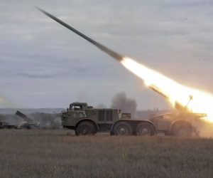 epa10324690 A still image taken from a handout video provided by the Russian Defence Ministry press-service on 24 November 2022 shows Russian 'Hurricane' multiple launch rocket systems firing at an undisclosed location in the Donetsk region, eastern Ukraine. On 24 February 2022 Russian troops entered the Ukrainian territory in what the Russian president declared a 'Special Military Operation', starting an armed conflict that has provoked destruction and a humanitarian crisis.  EPA/RUSSIAN DEFENCE MINISTRY PRESS SERVICE HANDOUT -- MANDATORY CREDIT -- BEST QUALITY AVAILABLE -- HANDOUT EDITORIAL USE ONLY/NO SALES