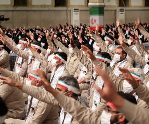 epa10330067 A handout photo made available by the Iranian supreme leader office shows, members of Iranian paramilitary volunteer forces (Basij) during a meeting with Iranian Supreme leader Ayatollah Ali Khamenei in Tehran, Iran, 26 November 2022. Khamenei praised Basij forces for confronting rioters during the anti-government protests in Iran.  EPA/Iranian supreme leader office  HANDOUT EDITORIAL USE ONLY/NO SALES