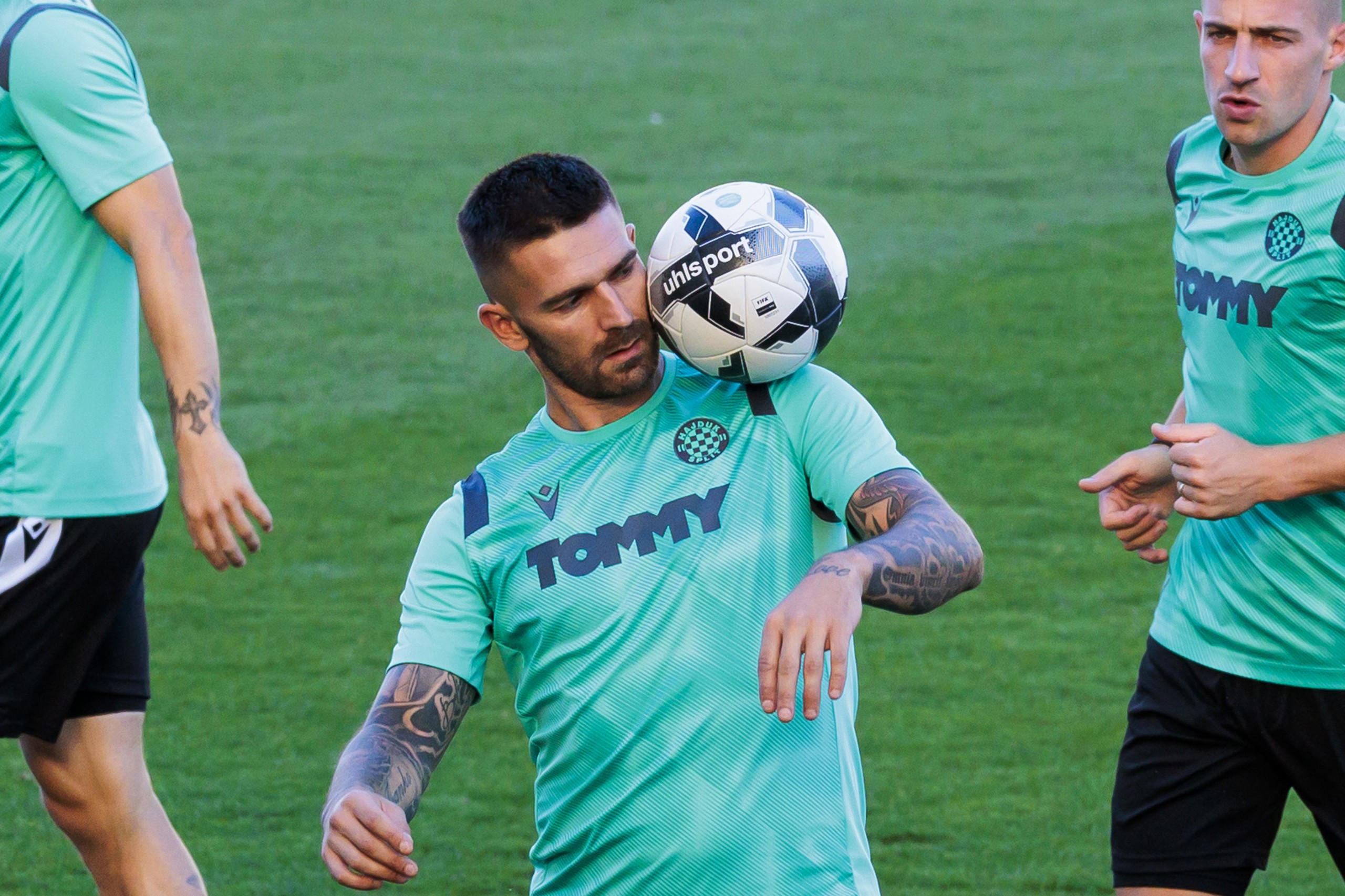 03.08.2022., Split - Sluzbeni trening HNK Hajduk pred utakmicu konferencijske lige s Vitoria SC.
Marko Livaja
   Photo: Miroslav Lelas/PIXSELL