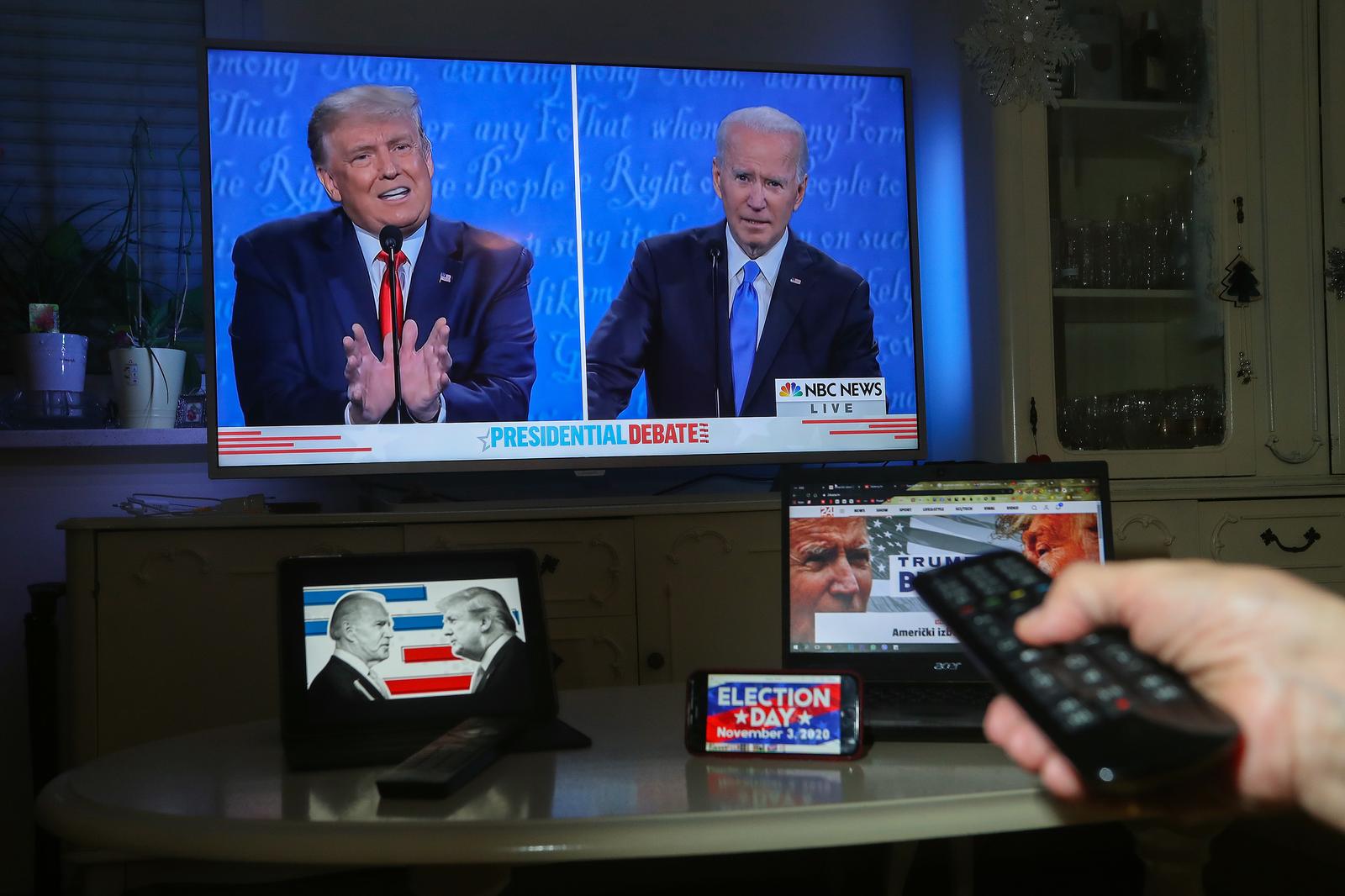 03.11.2020., Zagreb - Amerika bira 46. predsjednika izmedju Donalda Trumpa i Joe Bidena. Gradjani cijeloga svijeta preko razlicitih platformi prate napete izbore za najutjecajnijeg predsjednika svijeta. Photo: Luka Stanzl/PIXSELL
