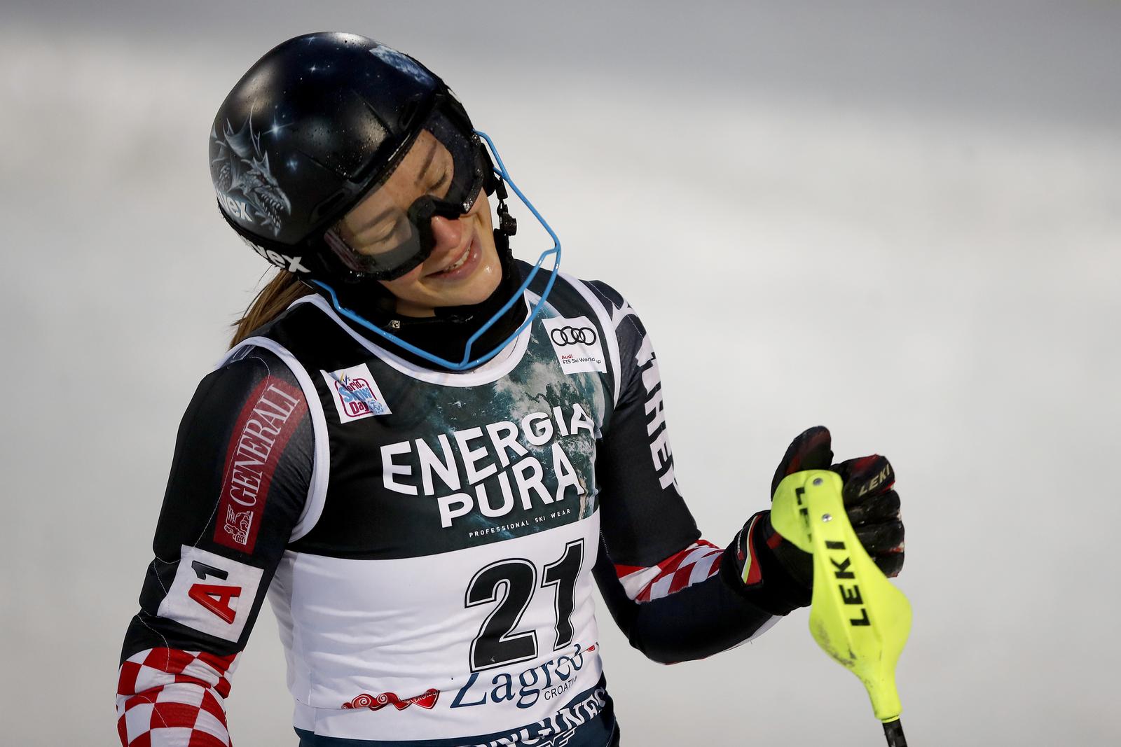 04.01.2022., Zagreb - Druga voznja zenskog slaloma Audi FIS Svjetskog skijaskog kupa Snow Queen Trophy 2022. Leona Popovic Photo: Slavko Midzor/PIXSELL