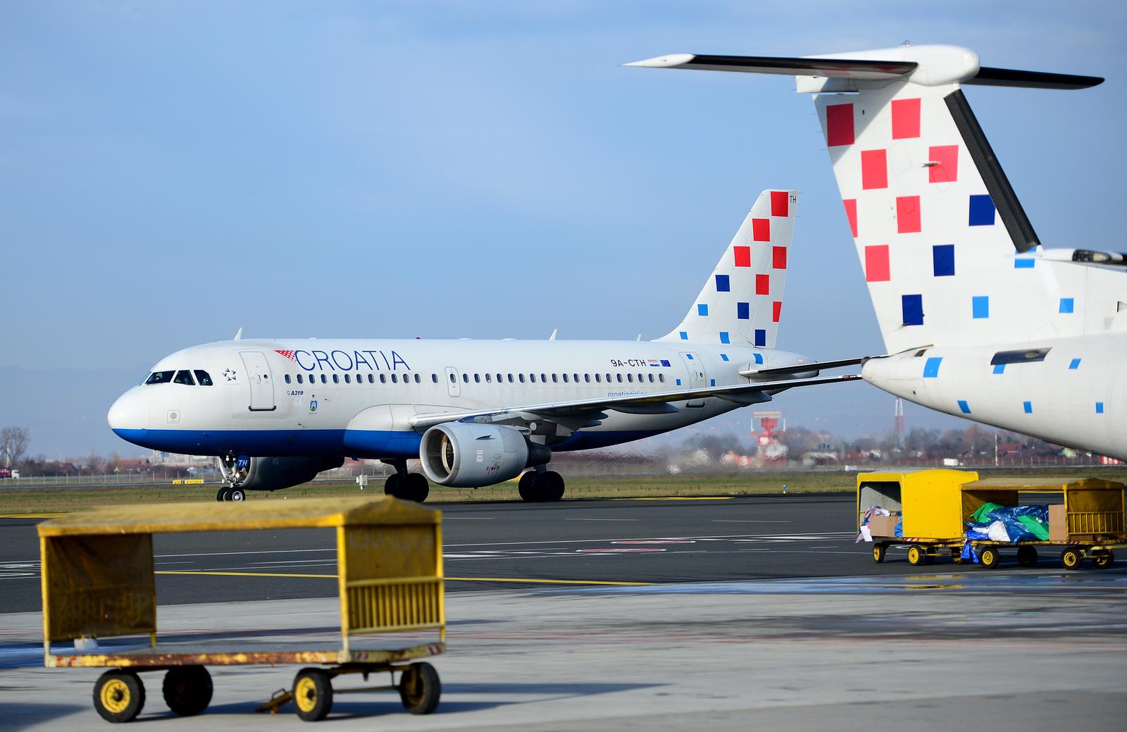 05.12.2017., Zagreb - Putnicki terminal Zracne luke Franjo Tudjman. "nZrakoplov kompanije Croatia Airlines. "nPhoto: Marko Prpic/PIXSELL