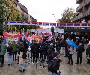06, November, 2022, Kosovska Mitrovica - In the northern part of Kosovska Mitrovica, a large national gathering of Serbs from the north of Kosovo and Metekohija began at noon, after the withdrawal from all Kosovo institutions.    

06, novembar, 2022, Kosovska Mitrovica - U severnom delu Kosovske Mitrovice  u podne je poceo veliki narodni skua Srba sa severa Kosovo i Metehohiju,  nakon povlacenja iz svih kosovskih institucija.     Photo: M.M./ATAImages/PIXSELL