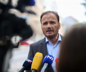 07.07.2022., Zagreb - Boris Milosevic s odvjetnikom Antom Nobilom izasao je nakon ispitivanja u USKOK-u Photo: Zeljko Hladika/PIXSELL