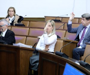 14.11.2022., Zagreb - U Saboru je pocela 27. sjednica Nacionalnog vijeca za pracenje provedbe Strategije suzbijanja korupcije. Pozivu na sjednicu posvecenu aferi INA odazvali su se bivsi clanovi nadzornog odbora Davor Stern i Sinisa Petrovic.
. Photo: Patrik Macek/PIXSELL