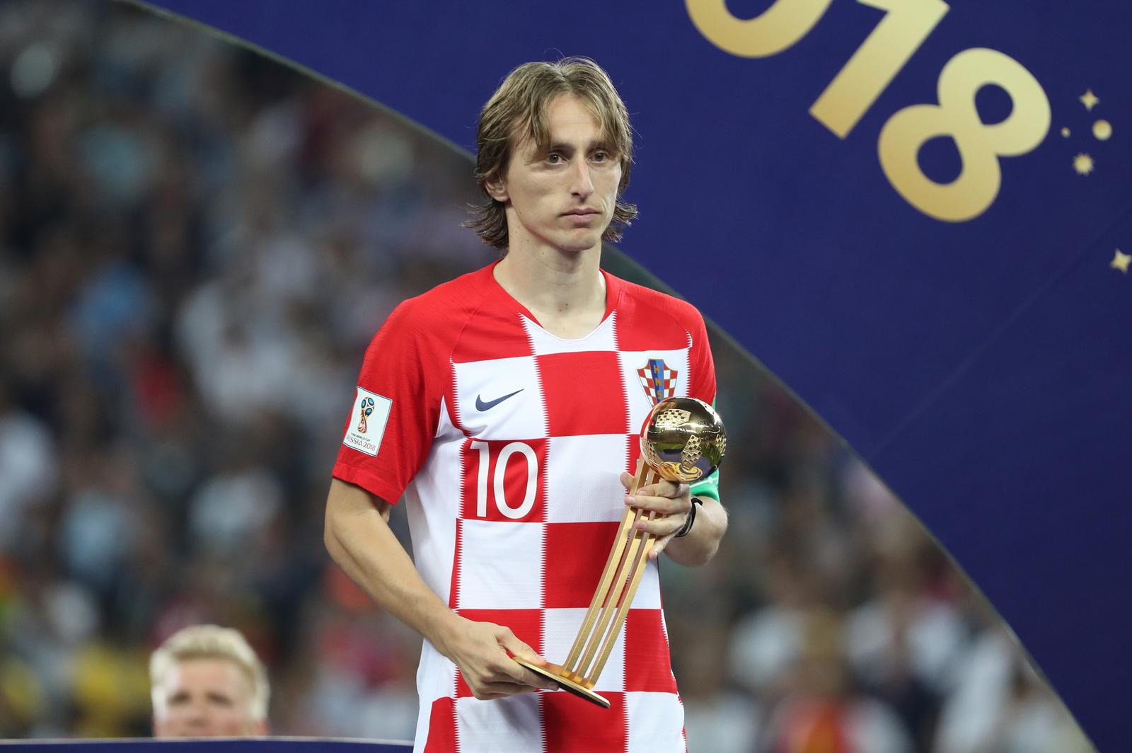 15.07.2018., stadion Luznjiki, Moskva, Rusija - Svjetsko nogometno prvenstvo 2018., finale, Francuska - Hrvatska. Luka Modric osvojio je nagradu za najboljeg igraca Svjetskog prvenstva. Photo: Igor Kralj/PIXSELL"n