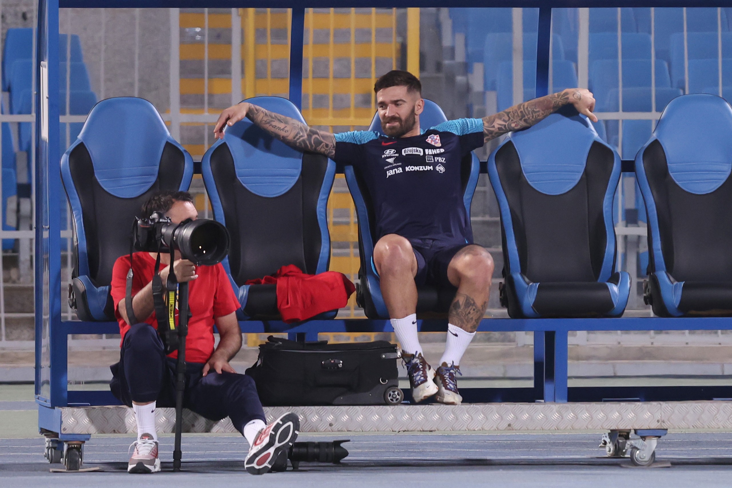15.11.2022., Prince Faisal bin Fahd stadion, Rijad, Saudijska Arabija - Trening hrvatske nogometne reprezentacije uoci sutrasnje prijateljske utakmice sa Saudijskom Arabijom uoci Svjetskog prvenstava u Kataru.  Marko Livaja Photo: Goran Stanzl/PIXSELL