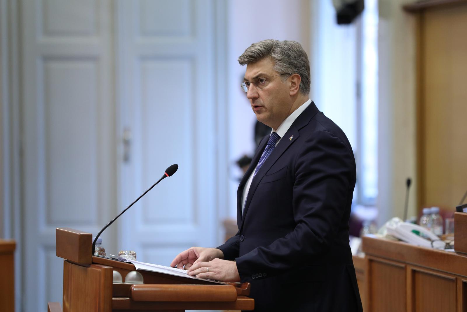 18.10.2022.,Zagreb - Premijer Andrej Plenkovic u Hrvatskom je saboru podnio godisnje izvjesce o radu Vlade  Photo: Patrik Macek/PIXSELL