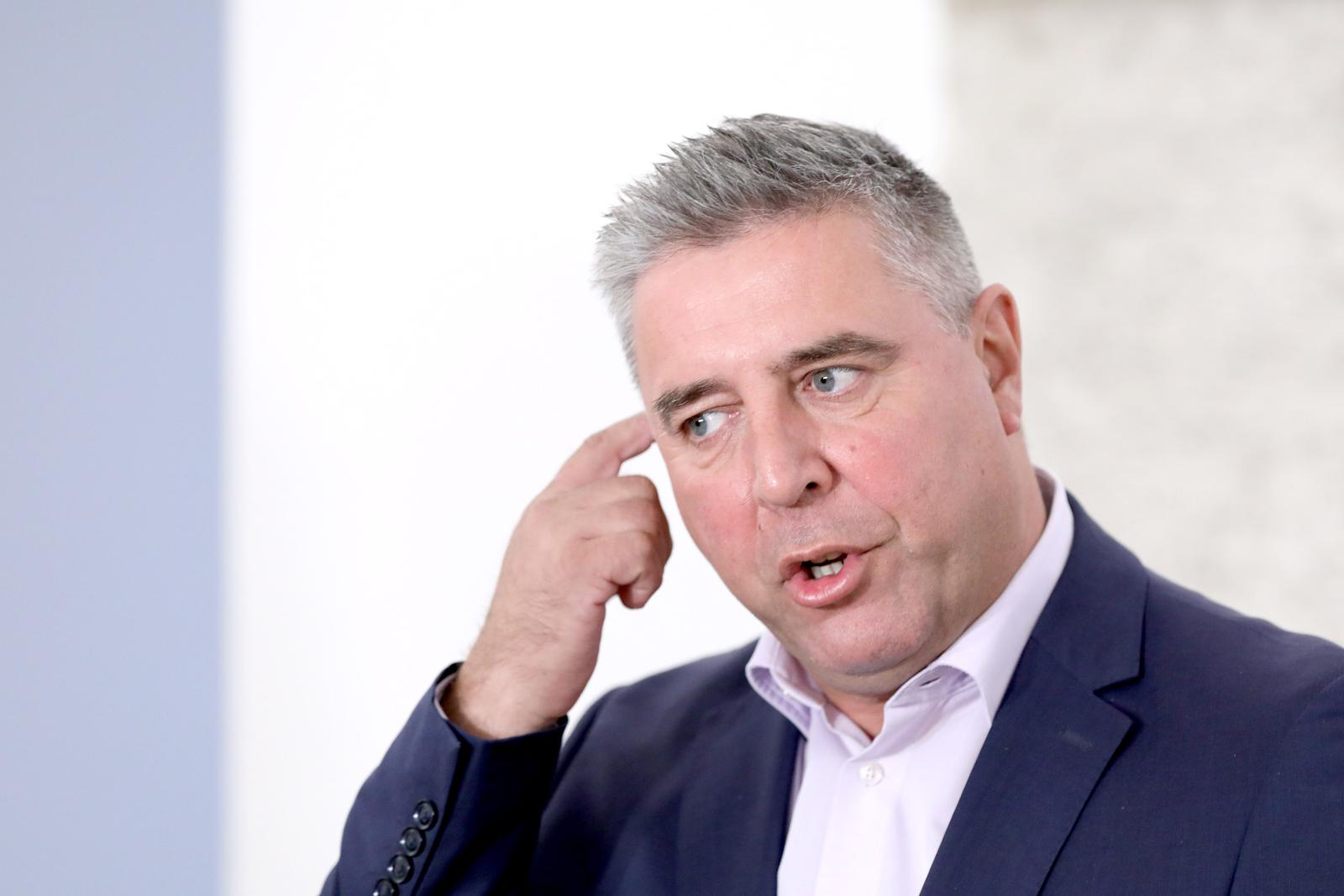 19.10.2022., Zagreb - Na konferenciji za medije odrzanoj u Saboru zastupnik Franko Vidovic govorio je o mogucoj obuci ukrajinskih vojnika u Hrvatskoj. Photo: Patrik Macek/PIXSELL