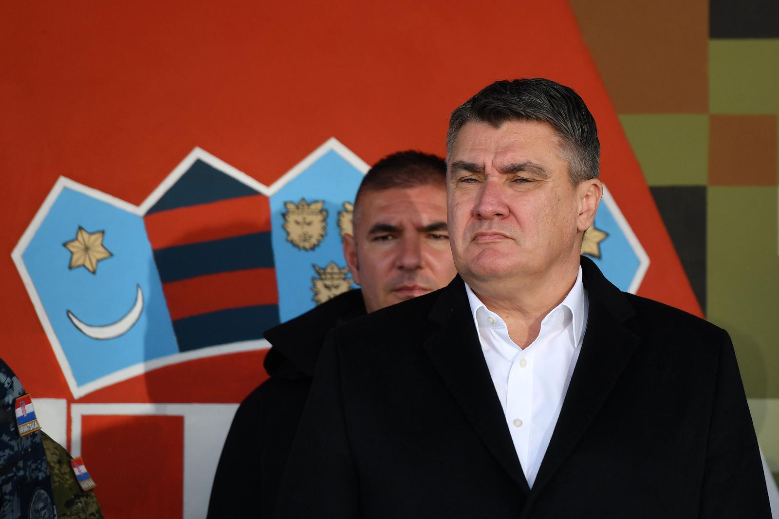 21.11.2022., Varazdin - Predsjednik Republike i vrhovni zapovjednik Oruzanih snaga Republike Hrvatske sudjelovao je na svecanom ispracaju 38. hrvatskog kontingenta u NATO operaciju KFOR u Republiku Kosovo.  Photo: Vjeran Zganec-Rogulja/PIXSELL