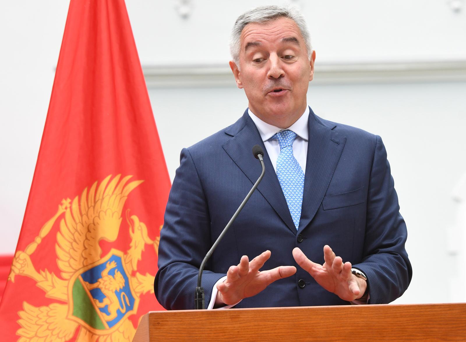 22.06.2020., Cetinje, Crna Gora - Zajednicka konferencija za medije predsjednika Crne Gore Mile Djukanovica i predsjednika Hrvatske Zorana Milanovica koji ce boraviti u dvodnevnom sluzbenom pojetu u Crnoj Gori. Photo: Savo Prelevic/PIXSELL