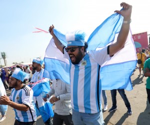 21.11.2022., Doha, Katar - FIFA Svjetsko prvenstvo Katar 2022. Atmosfera na Fifa Fan Festivalu u Al Bidda Parku. Navijaci iz cijelog svijeta prate utakmicu Argentina - Saudijska Arabija na velikom ekranu. Photo: Igor Kralj/PIXSELL