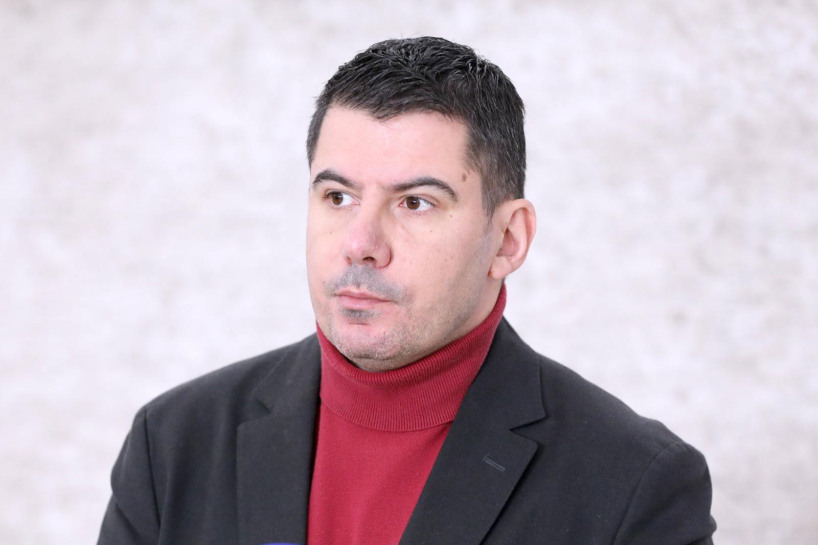 23.11.2022., Zagreb - Na konferenciji za medije odrzanoj u Saboru zastupnik Nikola Grmoja komentirao je slucaj Damira Sabljaka i druge aktualne teme. Photo: Patrik Macek/PIXSELL