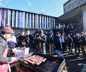 24.11.2022., Zagreb - Prosvjed ispred Fakulteta strojarstva i brodogradnje zbog zatvaranja menze. Photo: Neva Zganec/PIXSELL