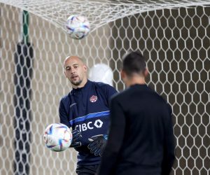 25.11.2022., Doha, Katar - FIFA Svjetsko prvenstvo Katar 2022. Trening kanadske nogometne reprezentacije na Umm Salal SC trening centru u Dohi na Svjetskom prvenstvu u Kataru. Golman Milan Borjan. Photo: Igor Kralj/PIXSELL