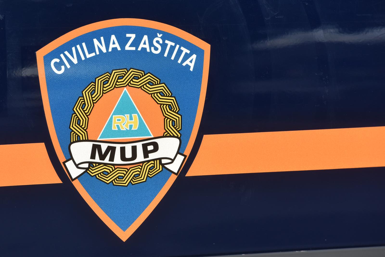 26.02.2020., Sibenik - Oznaka - logo Civilne zastite (MUP)rPhoto: Hrvoje Jelavic/PIXSELL