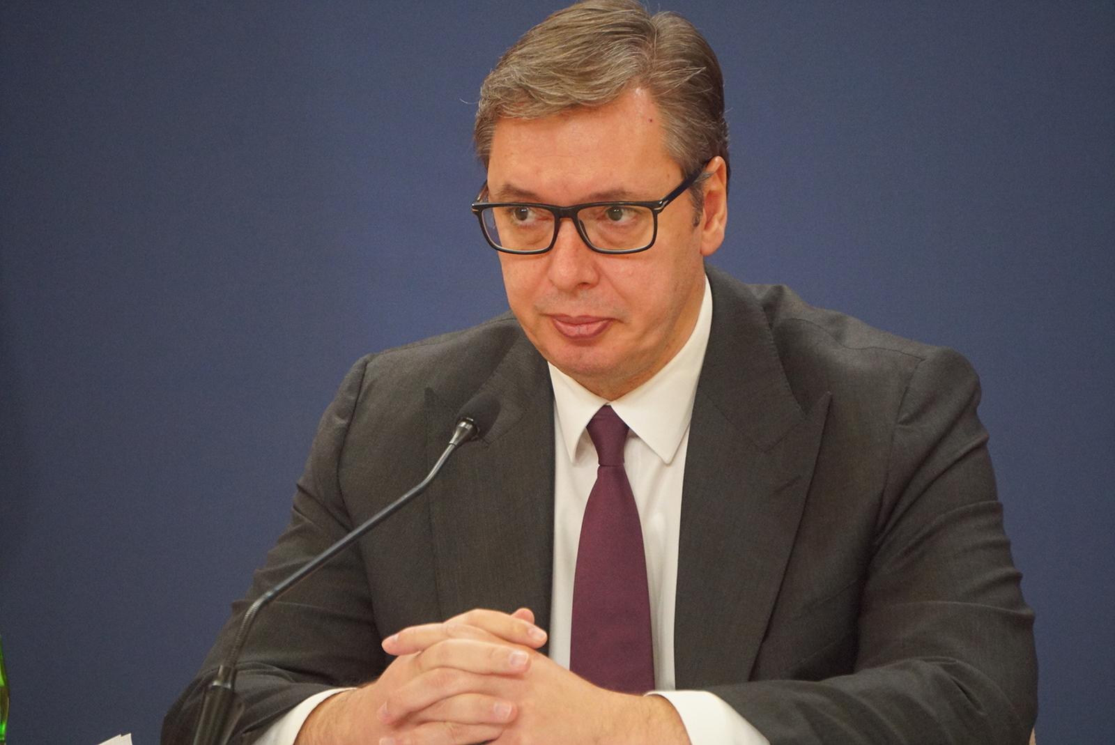27, October, 2022, Belgrade - Press conference of the President of the Republic of Serbia, Aleksandar Vucic, after the session of the National Security Council held in the Palace of Serbia. Aleksandar Vucic. Photo: M.M./ATAImages

27, oktobar, 2022, Beograd - Konferencija za novinare predsednika Republike Srbije Aleksandra Vucica posle sednice Saveta za nacionalnu bezbednost koja je odrzana u Palati Srbija. Photo: M.M./ATAImages Photo: M.M./ATAImages/PIXSELL