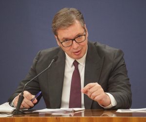 27, October, 2022, Belgrade - Press conference of the President of the Republic of Serbia, Aleksandar Vucic, after the session of the National Security Council held in the Palace of Serbia. Aleksandar Vucic. Photo: M.M./ATAImages

27, oktobar, 2022, Beograd - Konferencija za novinare predsednika Republike Srbije Aleksandra Vucica posle sednice Saveta za nacionalnu bezbednost koja je odrzana u Palati Srbija. Photo: M.M./ATAImages Photo: M.M./ATAImages/PIXSELL