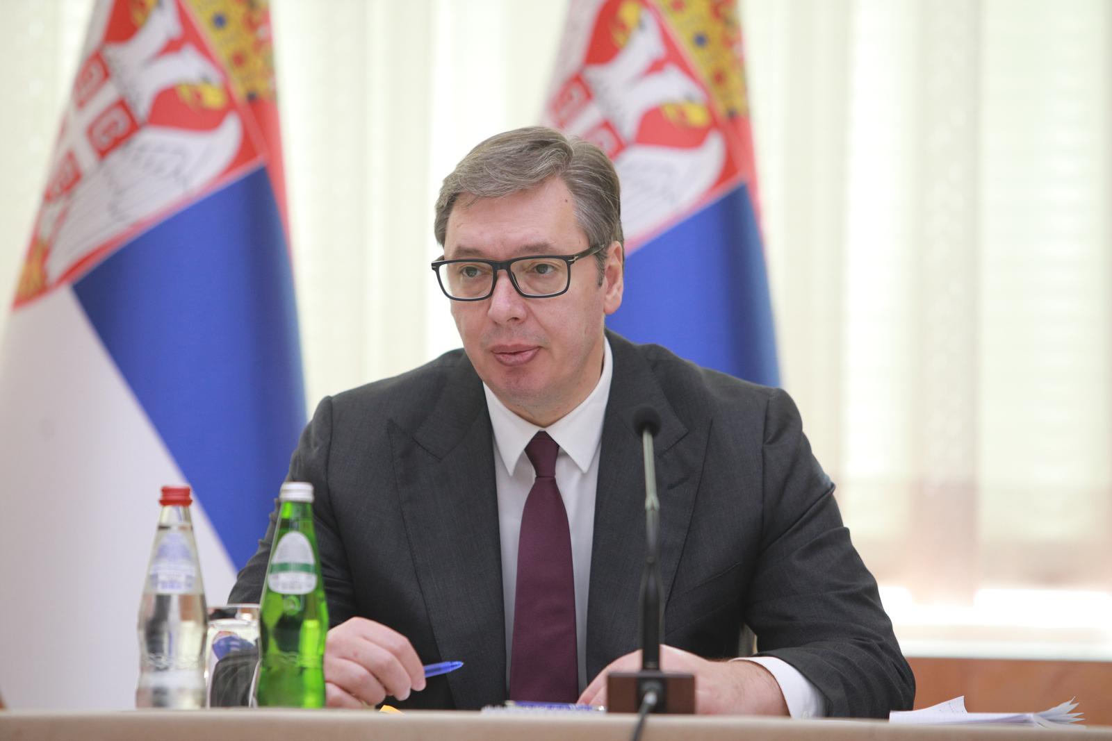 27, October, 2022, Belgrade - The President of the Republic of Serbia, Aleksandar Vucic, presided over the session of the National Security Council, which was held in the Palace of Serbia. Maja Popovic, Aleksandar Vucic. Photo: Milos Tesic/ATAImages

27, oktobar, 2022, Beograd - Predsednik Republike Srbije Aleksandar Vucic je predsedavao sednicom Saveta za nacionalnu bezbednost koja je odrzana u Palati Srbija. Photo: Milos Tesic/ATAImages Photo: Milos Tesic/ATAImages/PIXSELL