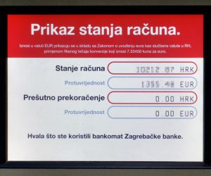 29.07.2021., Zagreb - Zapocelo je dvojno prikazivanje valuta na bankomatima u EUR i KN.  Photo: Tomislav Miletic/PIXSELL