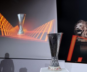 Soccer Football - Europa League - Knockout Round Play-Off Draw - Nyon, Switzerland - November 7, 2022 General view of the Europa League trophy before the draw REUTERS/Denis Balibouse Photo: DENIS BALIBOUSE/REUTERS