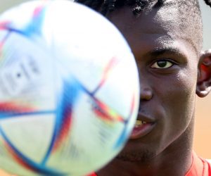 Soccer Football - FIFA World Cup Qatar 2022 - Switzerland Training - University of Doha Training Facilities, Doha, Qatar - November 16, 2022  Switzerland's Breel Embolo during training REUTERS/Carl Recine Photo: Carl Recine/REUTERS