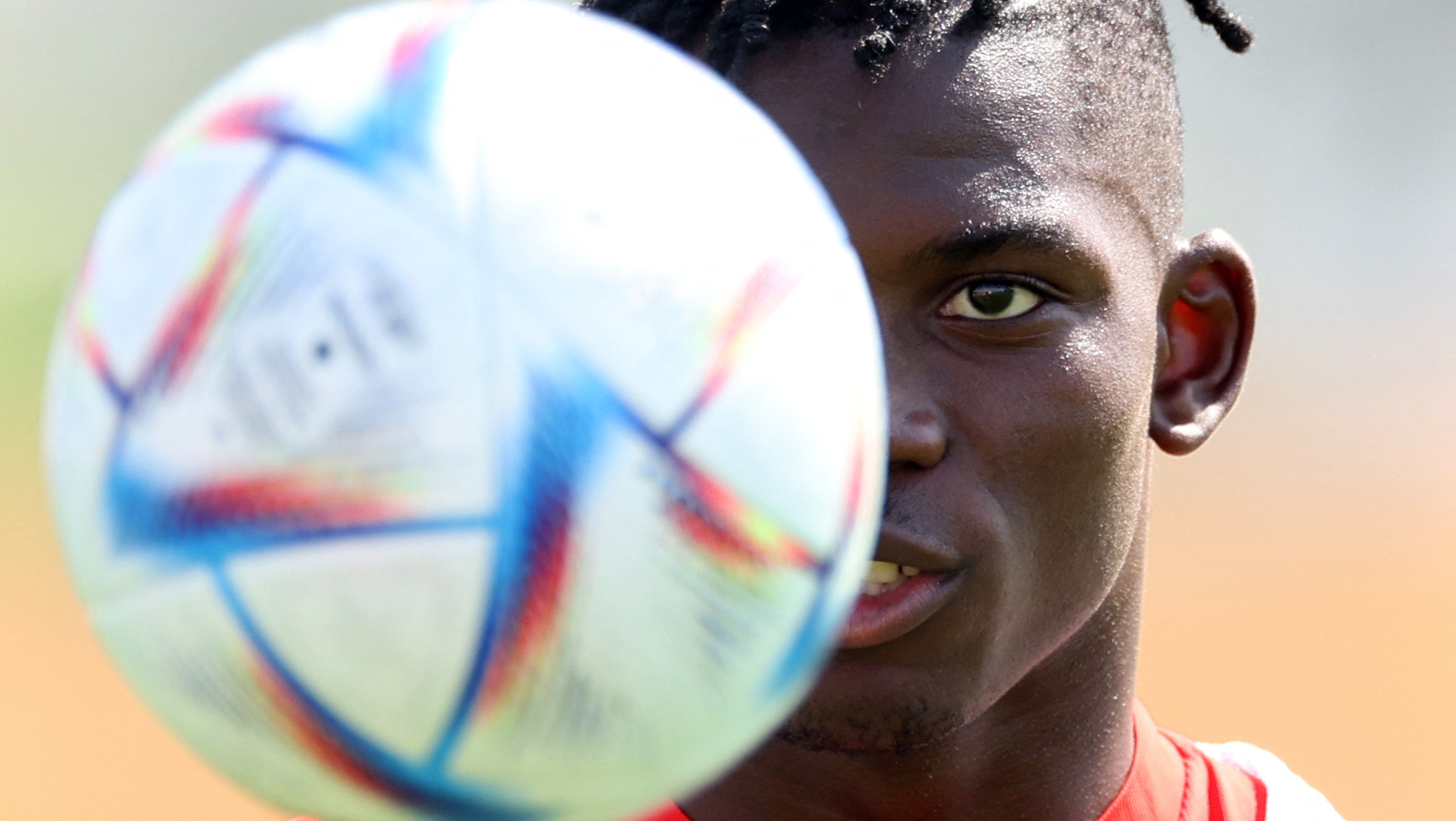 Soccer Football - FIFA World Cup Qatar 2022 - Switzerland Training - University of Doha Training Facilities, Doha, Qatar - November 16, 2022  Switzerland's Breel Embolo during training REUTERS/Carl Recine Photo: Carl Recine/REUTERS