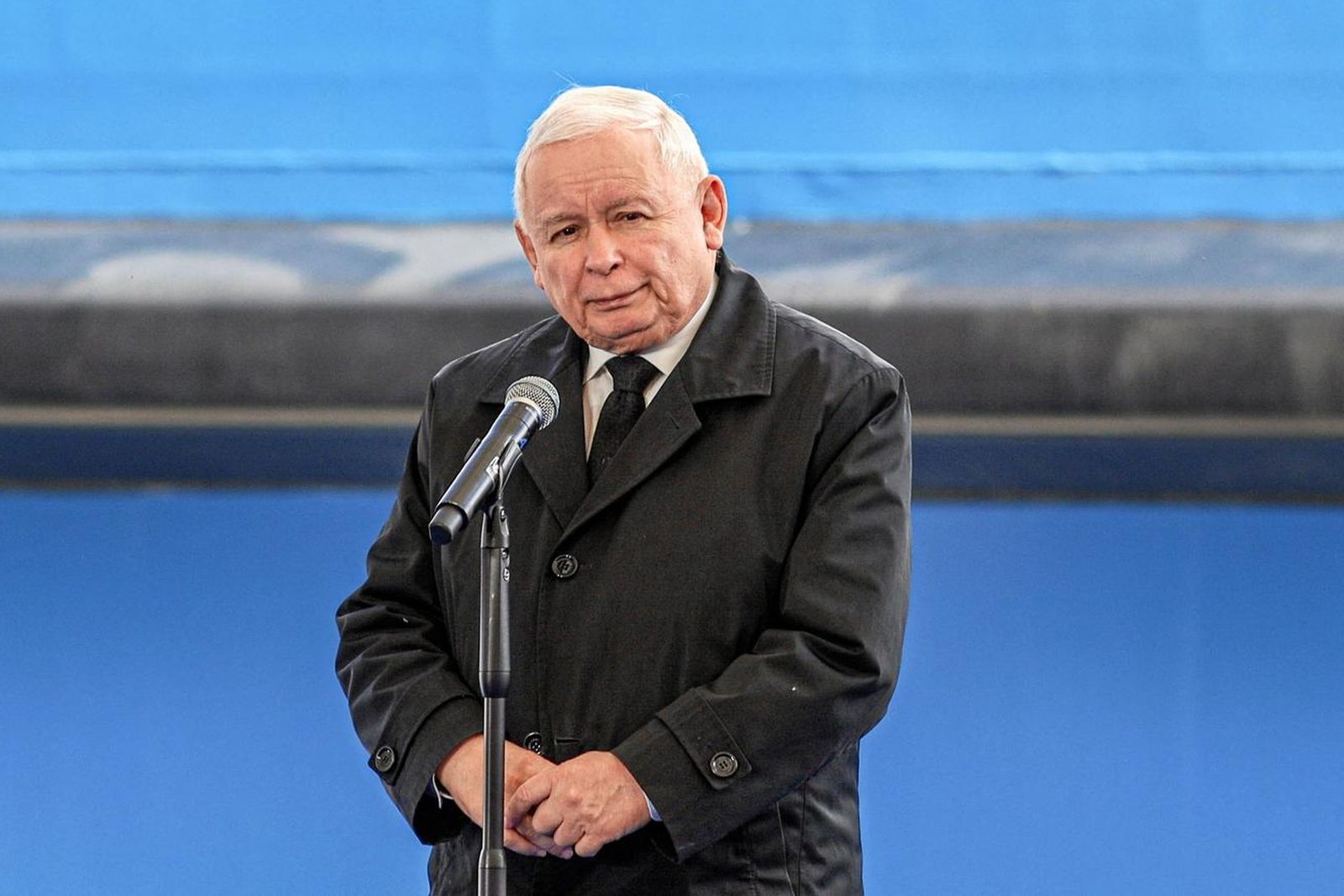 Leader of the Polish Law and Justice (PiS) ruling party Jaroslaw Kaczynski delivers his speech at the opening ceremony of the shipping canal through the Vistula Spit in Skowronki, Poland, 17 September 2022. Michał Ryniak/Agencja Wyborcza.pl via REUTERS ATTENTION EDITORS - THIS IMAGE WAS PROVIDED BY A THIRD PARTY. POLAND OUT. NO COMMERCIAL OR EDITORIAL SALES IN POLAND. Photo: Michał Ryniak/AGENCJA WYBORCZA/REUTERS