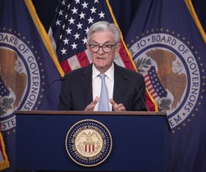 epa10282129 Chair of the Federal Reserve Jerome Powell holds a news conference following the 01-02 November Federal Open Market Committee meeting, in Washington, DC, USA, 02 November 2022. The Federal Reserve raised its benchmark interest rate by three-quarters of a point for a fourth straight time.  EPA/MICHAEL REYNOLDS