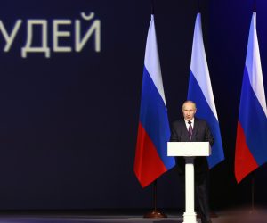 epa10335913 Russian President Vladimir Putin delivers a speech at the 10th National Congress of Judges, in Moscow, Russia, 29 November 2022.  EPA/VALERIY SHARIFULIN / KREMLIN POOL / SPUTNIK MANDATORY CREDIT