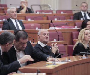 Zagreb,2.12.2022-  Hrvatski sabor  raspravlja o konačnom prijedlogu Zakona o zdravlju životinja kojim se uređuju pravila u području zdravlja životinja te o sprječavanju i kontroli bolesti životinja koje su prenosive na životinje ili ljude, kako je određeno Uredbom EU.Na slici Dražen Bošnjaković i Marijana Petir. foto HINA/ Tomislav Pavlek/ tp