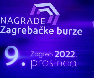 Zagreb, 09.12.2022. - Zagrebaèka burza dodijelila je tradicionalne godinje nagrade.Na fotografiji vizual dodjele nagrada.  foto HINA /Zvonimir KUHTIÆ/ kuzo