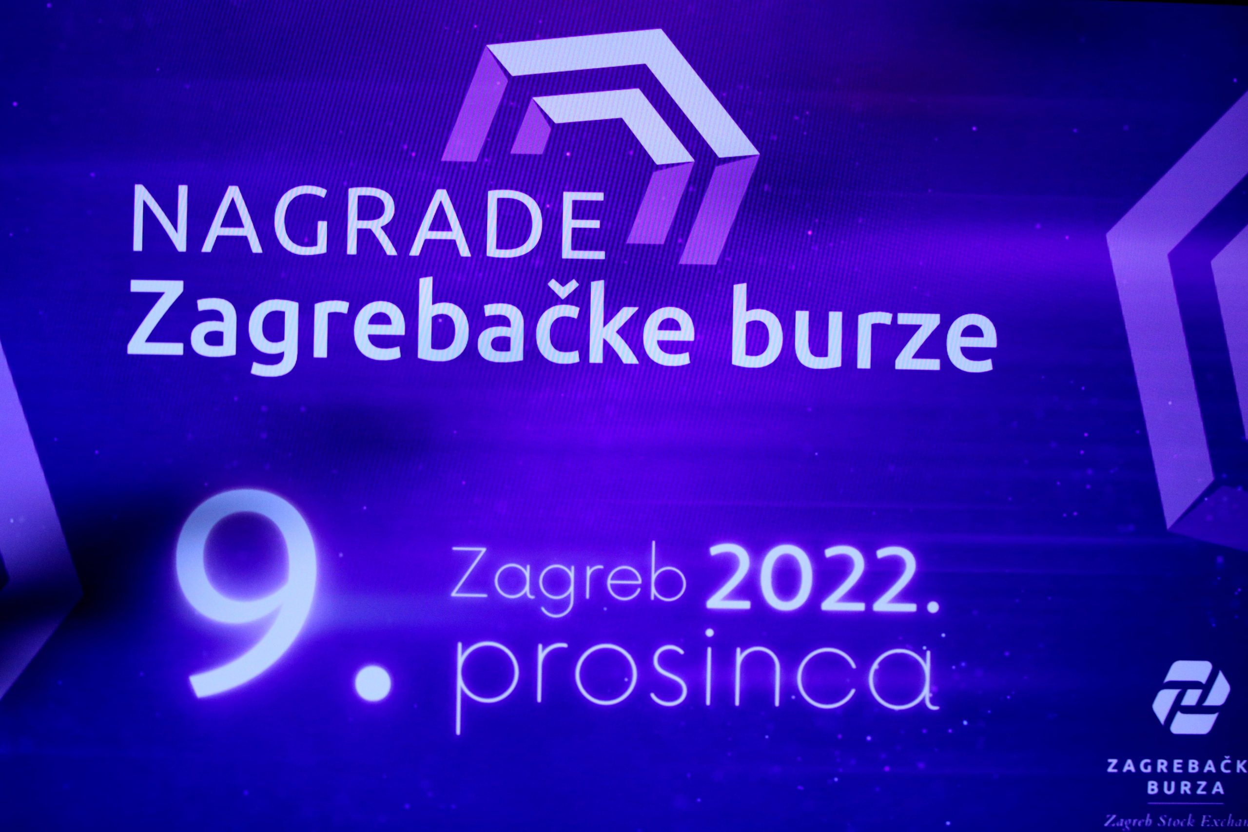 Zagreb, 09.12.2022. - Zagrebaèka burza dodijelila je tradicionalne godinje nagrade.Na fotografiji vizual dodjele nagrada.  foto HINA /Zvonimir KUHTIÆ/ kuzo